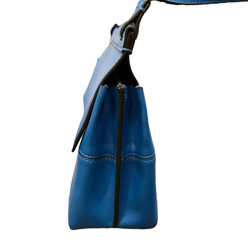 Tory Burch Mini Block T Leather Magnetic Flap Closure Satchel Crossbody Bag - Picture 6 of 9